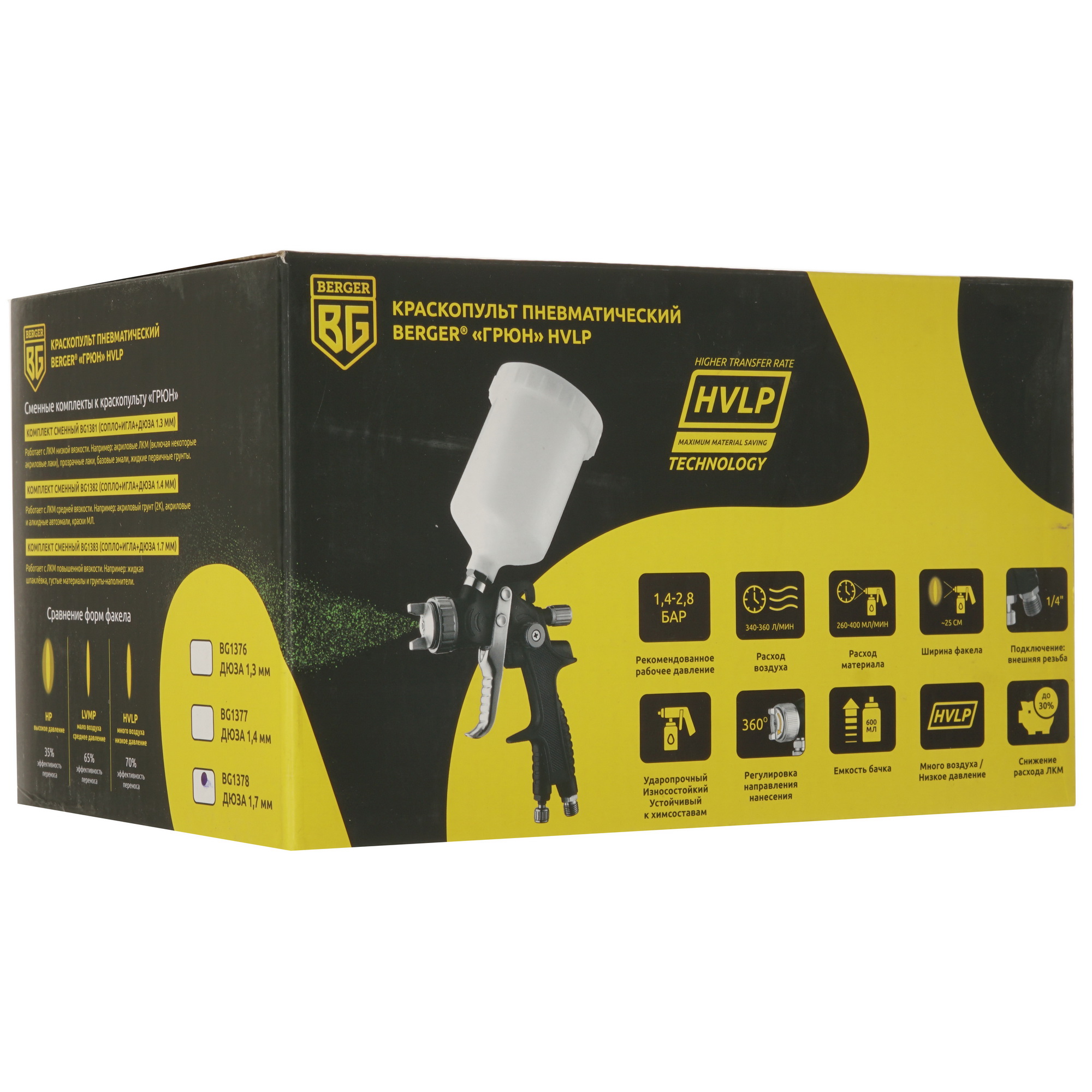 Краскораспылитель BERGER ГРЮН BG1378 5331808 STDN-0056122 - Вид №6