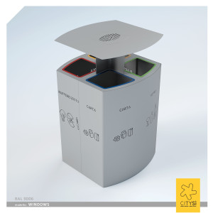 Стальная стойка для мусора с наружной крышкой для утилизации отходов