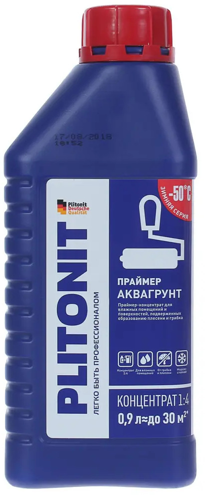 15758341 Грунтовка для влажных помещений Plitonit АкваГрунт, 0.9 л STLM-0006300