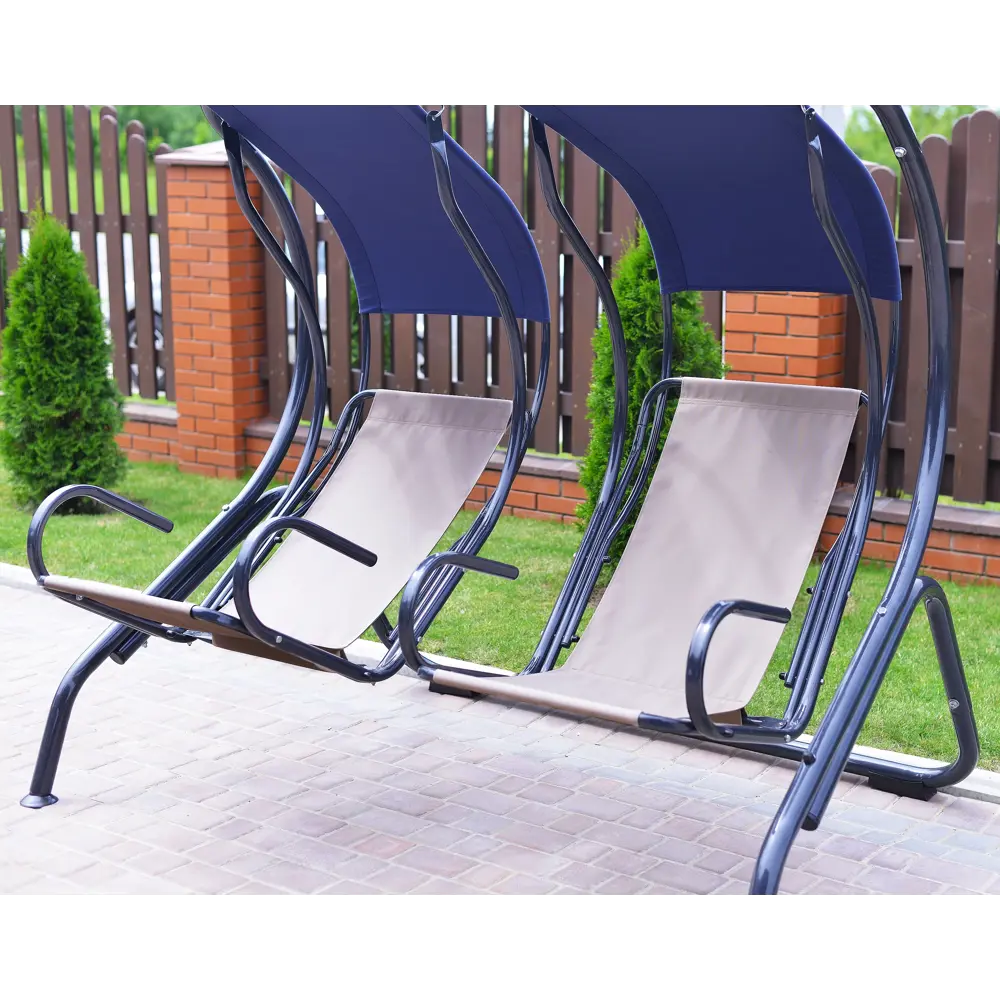 Качели садовые Марио 2-х местные (до 280 кг) черный/ синий Santreyd STLM-2057192 - Вид №6