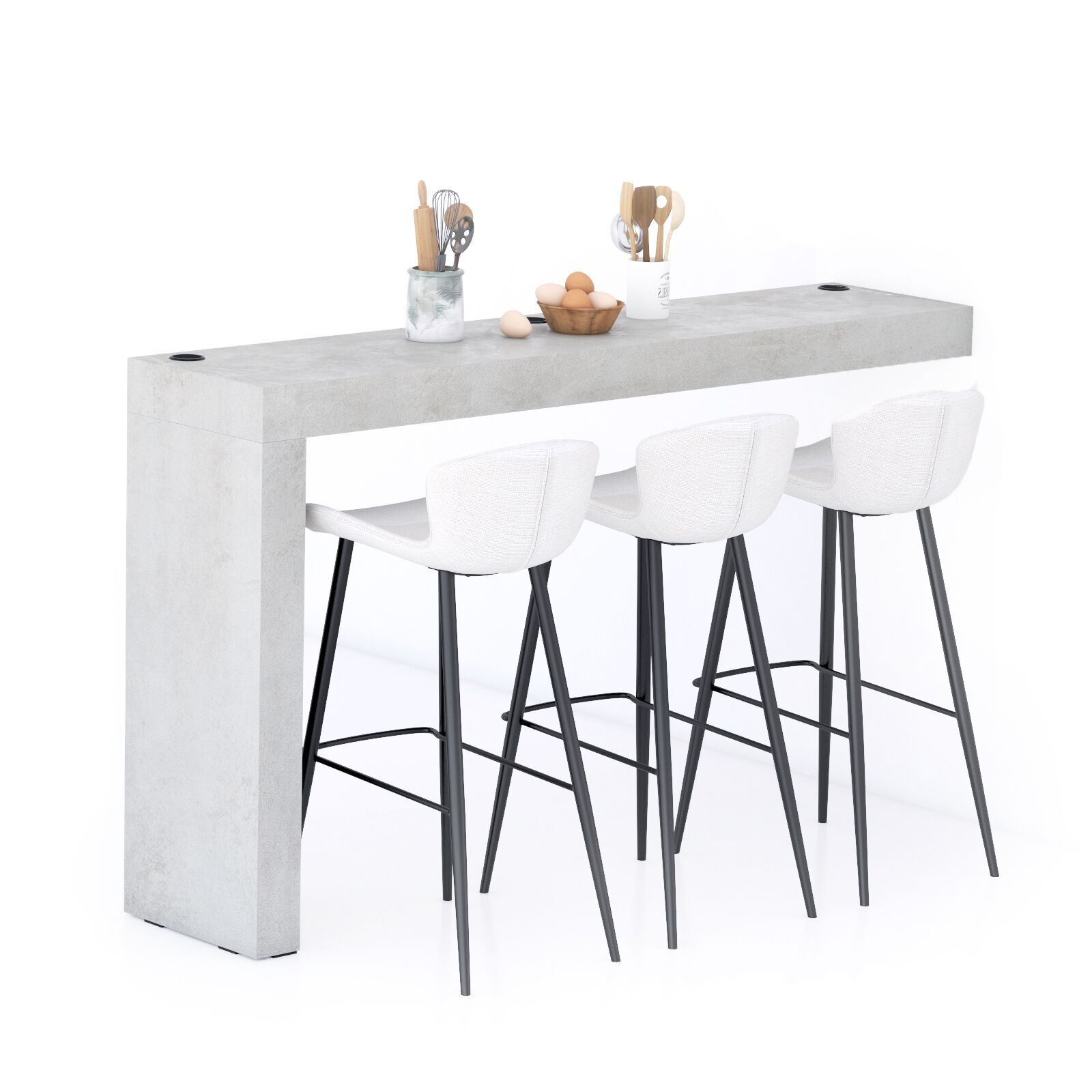 Высокий стол на полуострове в меламине с беспроводным зарядным устройством Mobili Fiver Evolution ARCH-00028433 - Вид №28