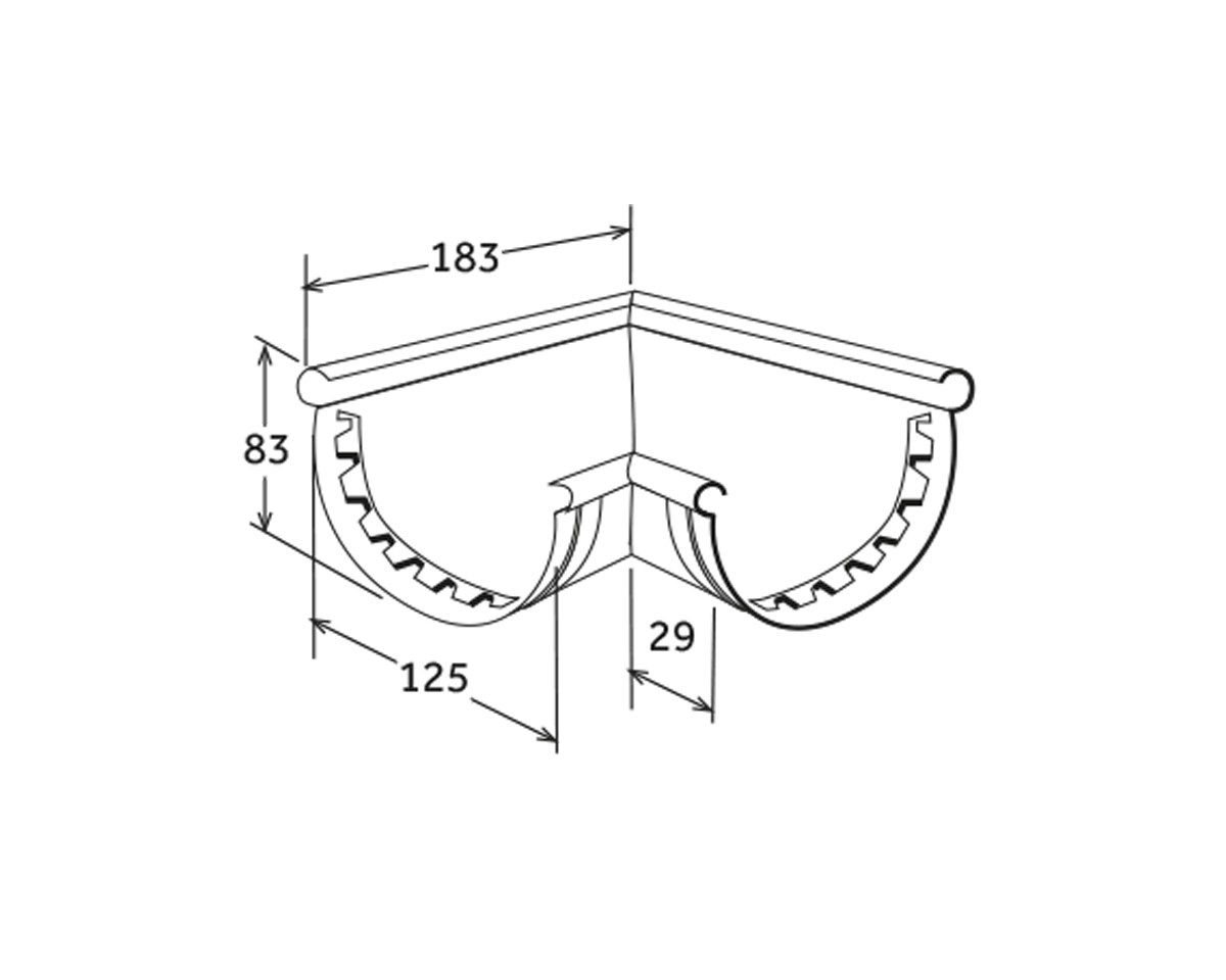 Уникальный угловой желоб 125 First Corporation First Plast ARCH-00054554 - Вид №2
