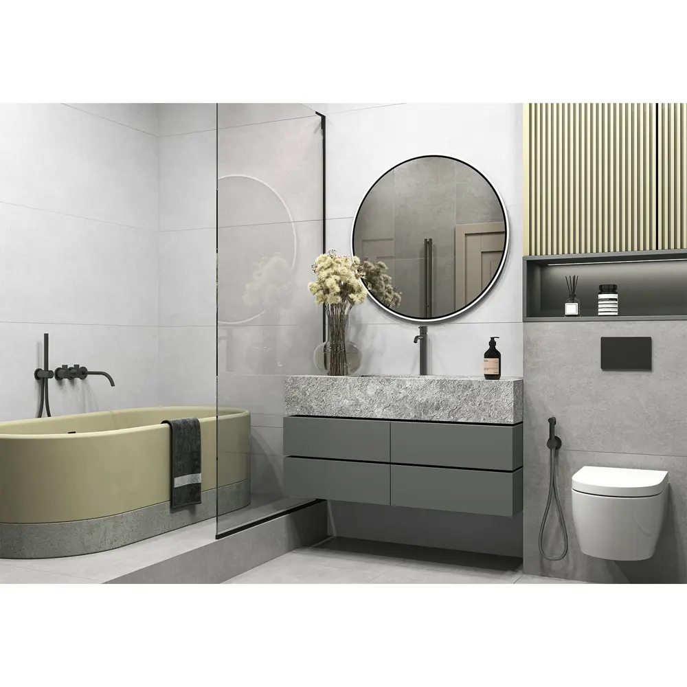 Глазурованный керамогранит Alma Ceramica Beton Evo 00 60x120 см 1.44 м² матовый цвет белый STLM-2014404