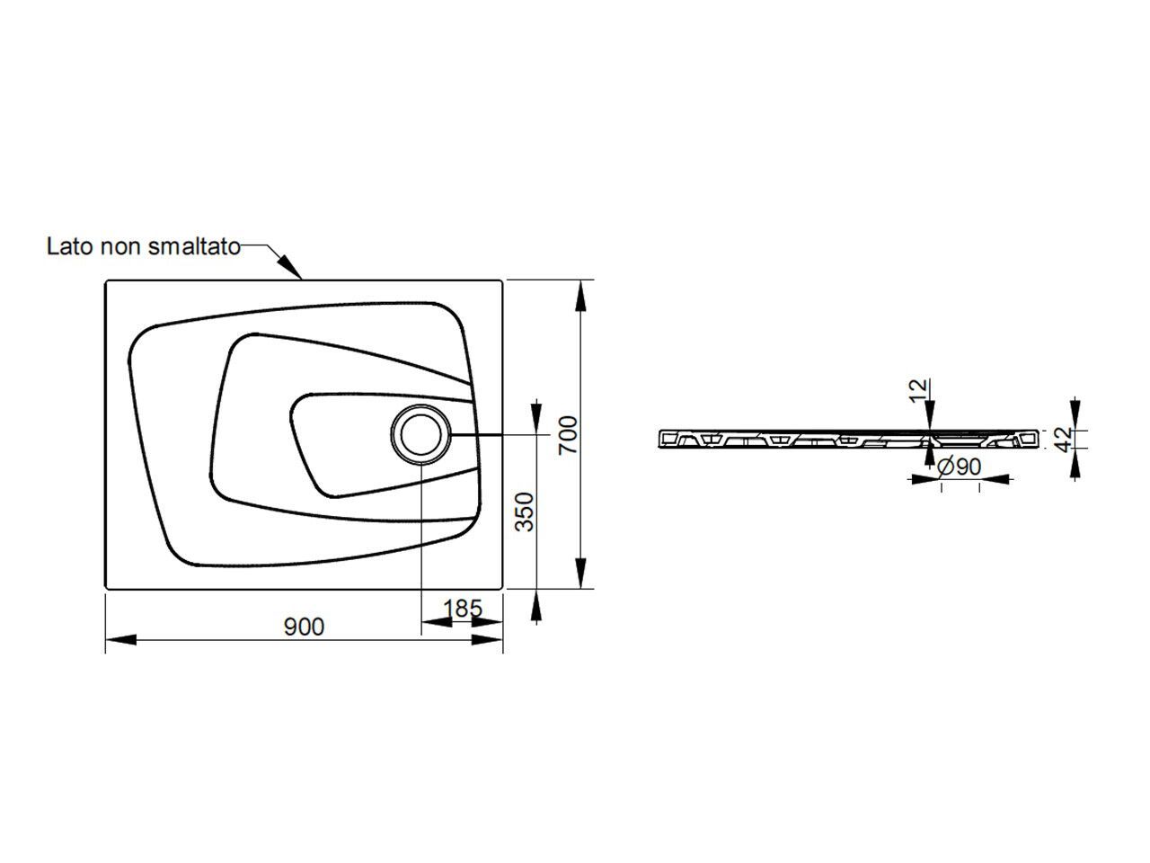 Керамический нескользящий прямоугольный поддон для душа Ceramica Dolomite за пределами ARCH-00148401 - Вид №122