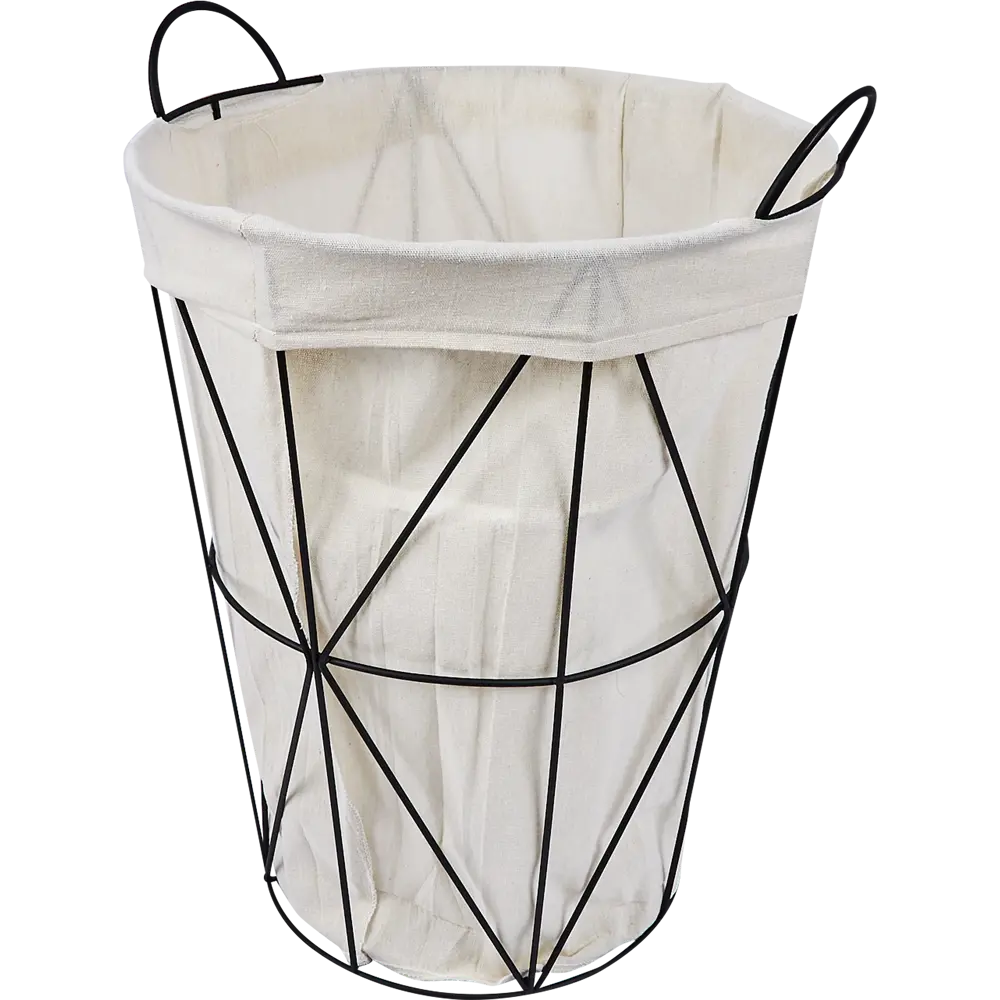 Корзина для белья Sensea Metal 60 л цвет черный STLM-2155395