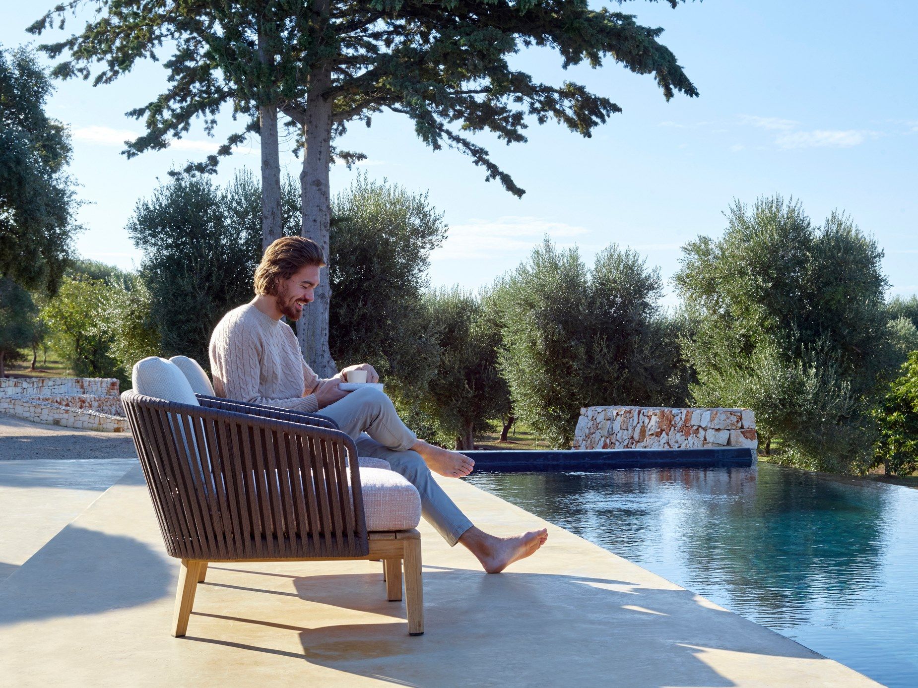 Тканевое садовое кресло с подлокотниками TRIBÙ Mood ARCH-00011932 - Вид №1