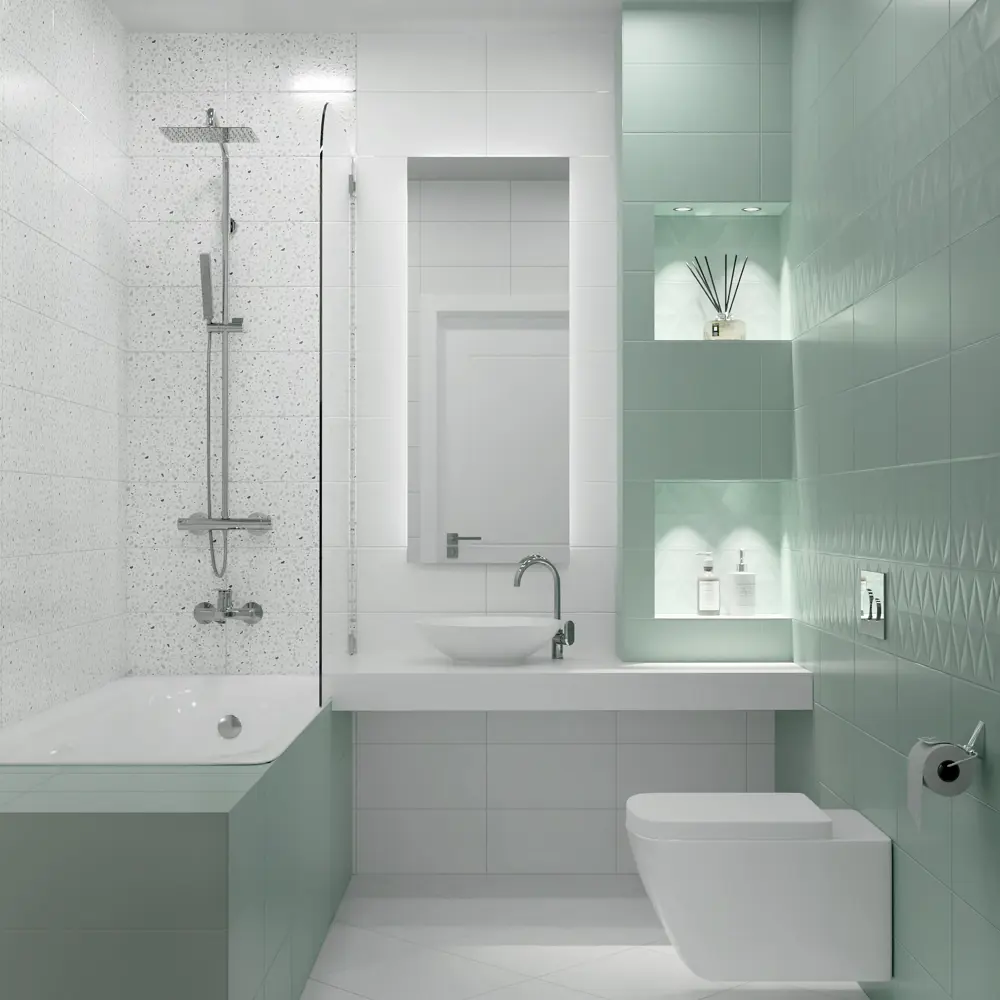 Плитка настенная Mersey Mono A0554Y24101 20x40 см 1.6 м² матовая цвет белый Santreyd STLM-2027851 - Вид №8