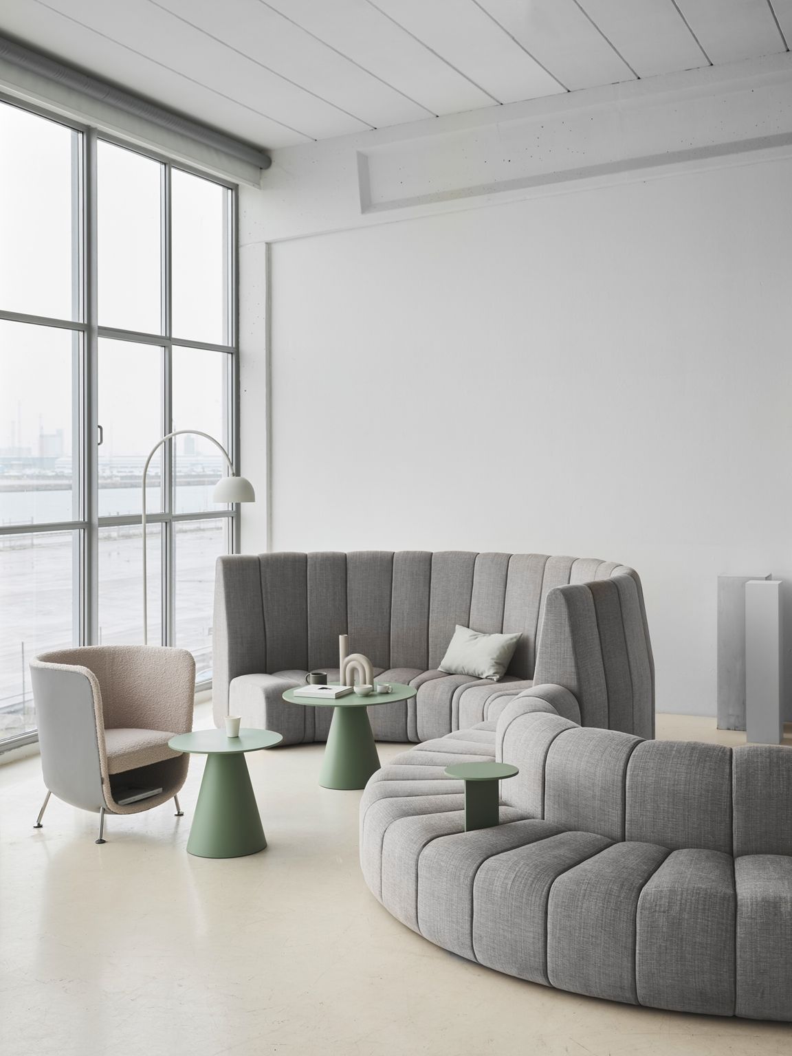 Модульный изогнутый тканевый диван с высокой спинкой Bla Station Bob ARCH-00076889 - Вид №4