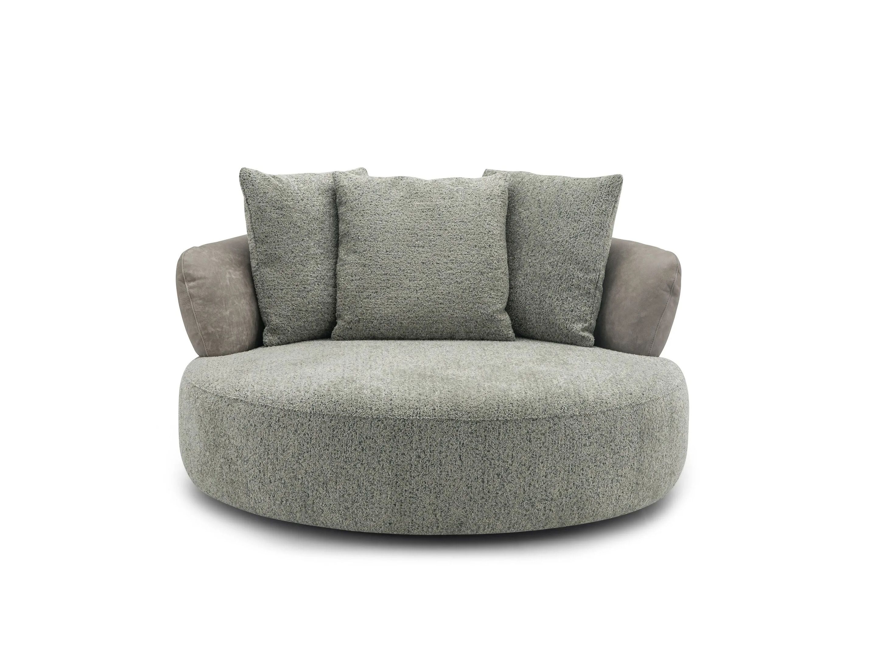 Вращающееся кресло из кожи и ткани CAMPO DE' FIORI LOVE ARCH-00114540