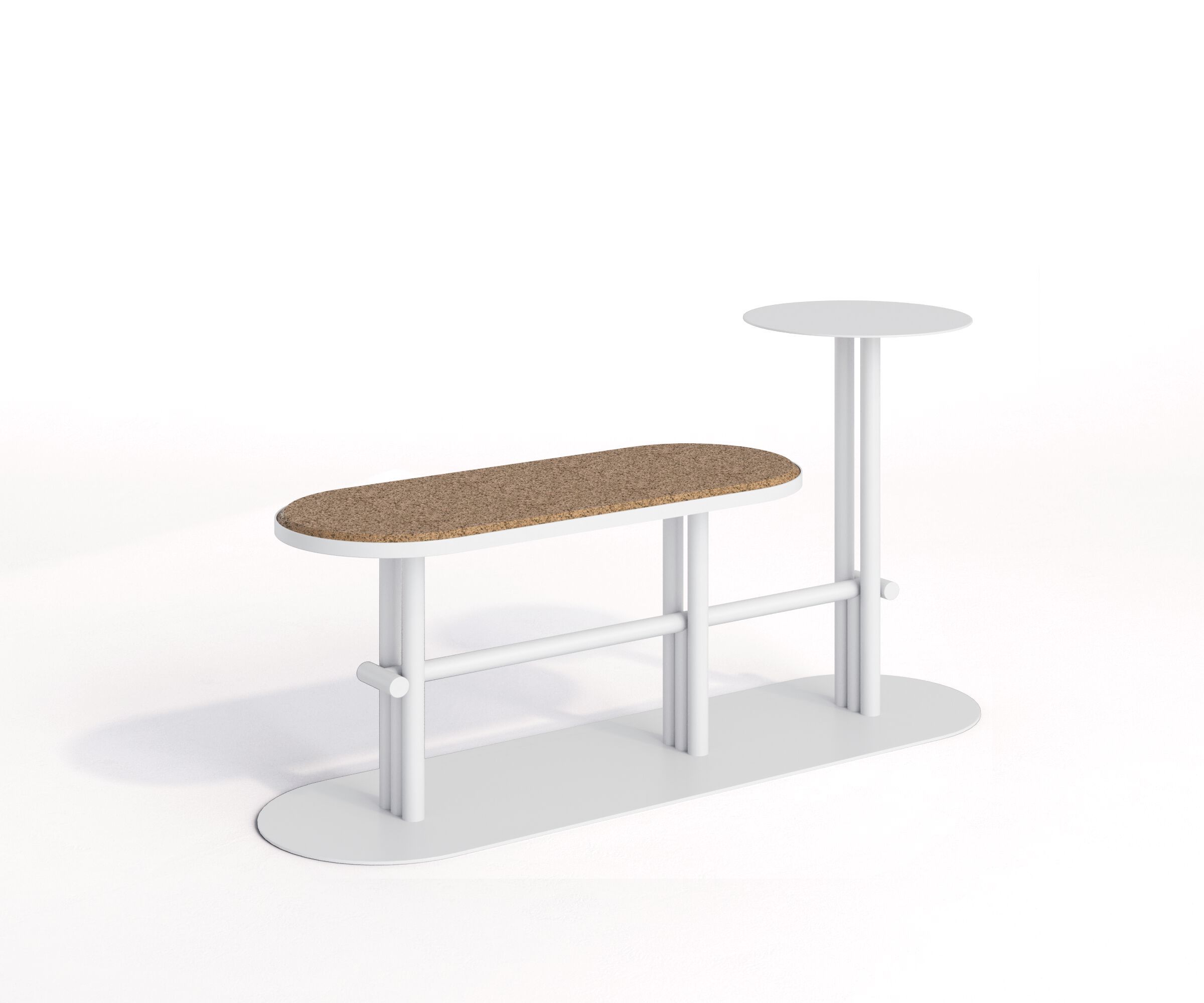 Стальная и пробковая садовая скамейка с журнальным столиком Joyf точка ARCH-00150615 - Вид №9