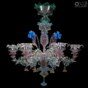 1075 ORIGINALMURANOGLASS Люстра Саназ на 6 лампочек - Реццонико - муранское стекло OMG  см