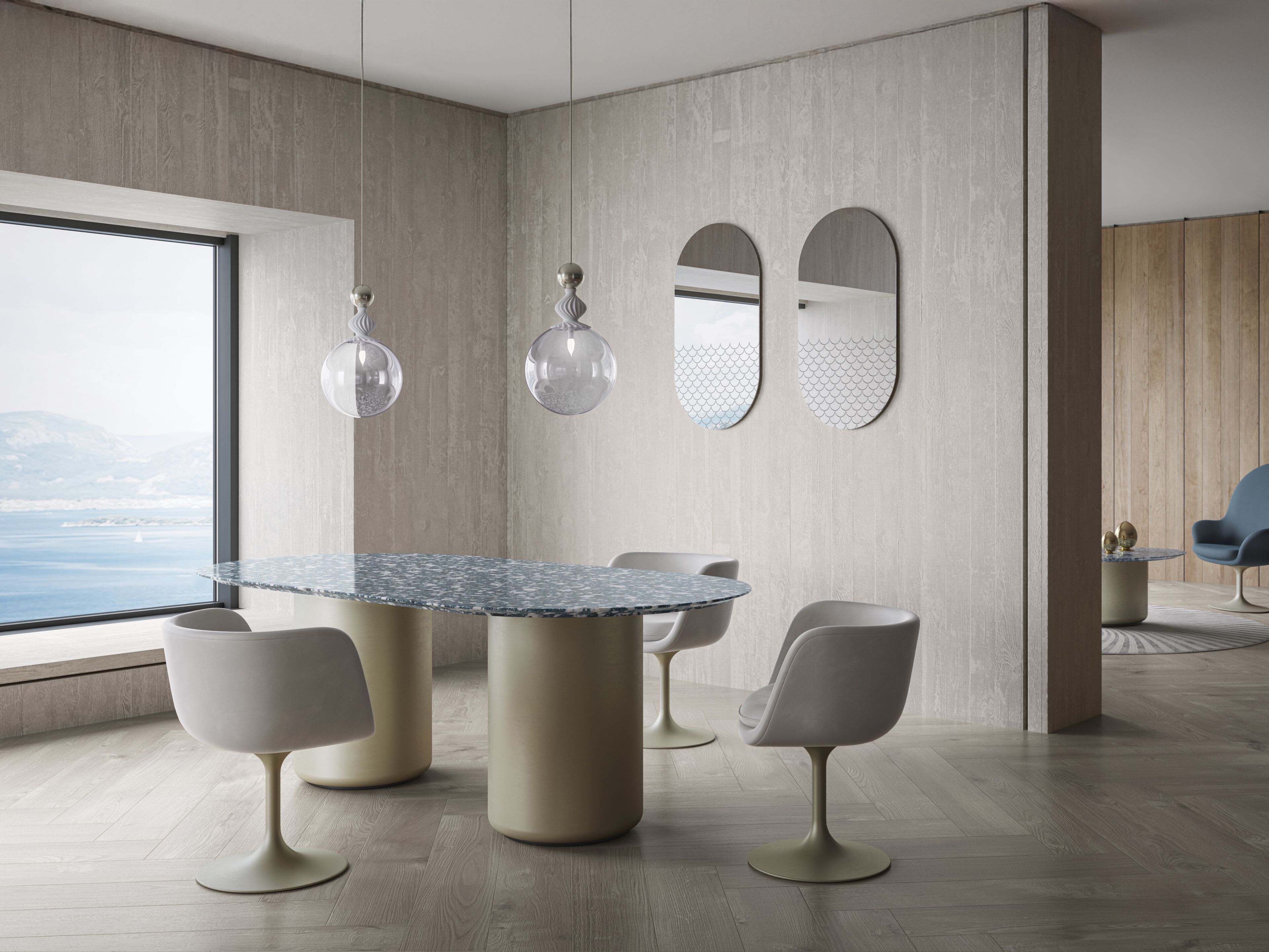 Овальный стол с зернистой столешницей Natuzzi Italia Deep ARCH-00055924 - Вид №5