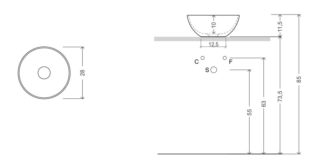 Керамическая круглая столешница Nic Mini Living ARCH-00026288 - Вид №1