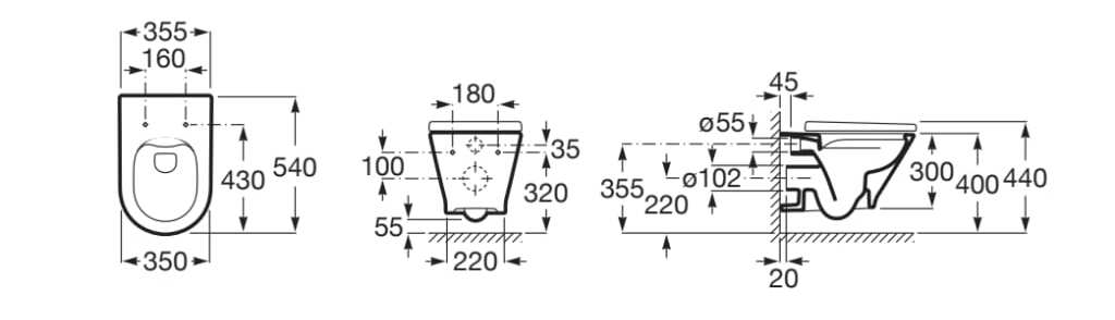 Фарфоровый подвесной туалет Roca The Gap ARCH-00124303 - Вид №22