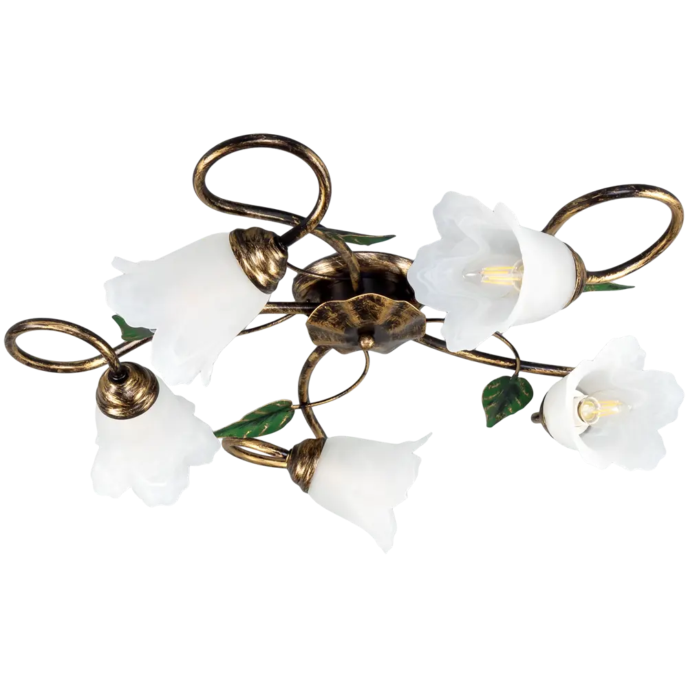 Люстра «Флорин», 5хЕ14х60 Вт, цвет чёрный, золотой ЗАВОД ЭЛЕТЕХ STLM-2038207