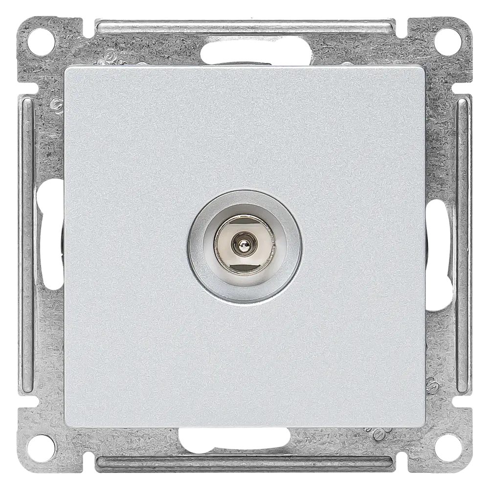 Розетка ТВ/спутник встраиваемая Systeme Electric AtlasDesign без заземления цвет алюминий STLM-2060495