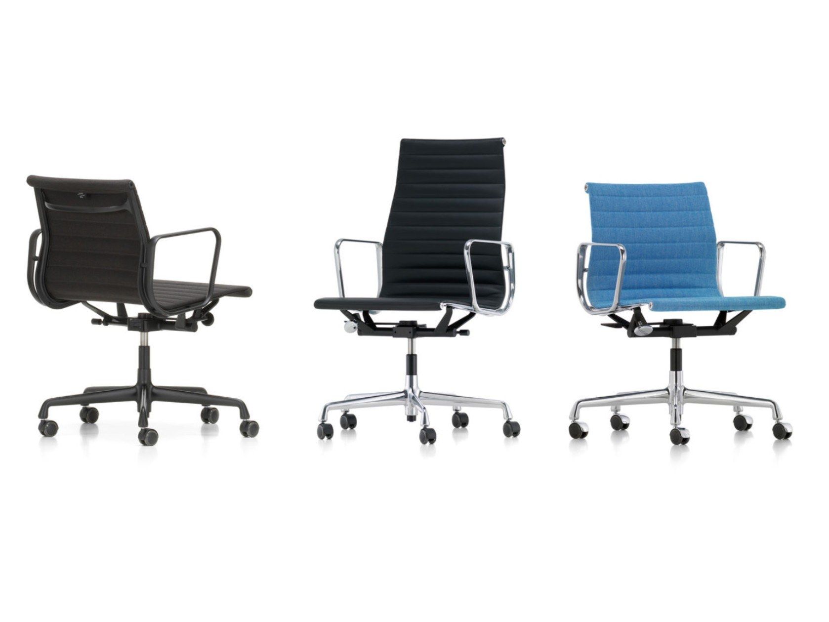 Кожаный поворотный операционный офисный стул с подлокотниками VITRA Eames Aluminium Group ARCH-00047211 - Вид №8