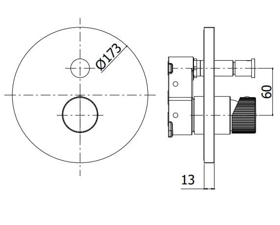 Однорычажный встраиваемый смеситель для душа с переключателем RUBINETTERIA PAFFONI Jo ARCH-00123981 - Вид №2