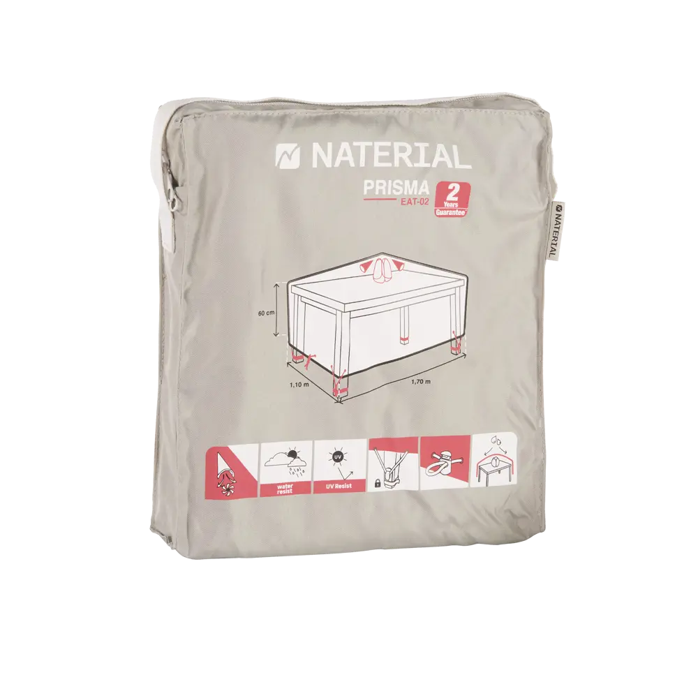 Защитный чехол для стола Naterial 170x60x110 см полиэстер светло-серый STLM-2113142