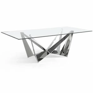 Обеденный стол стеклянный прямоугольный 240 см CT2061 от Angel Cerda ANGEL CERDA  150016 Прозрачный;хром