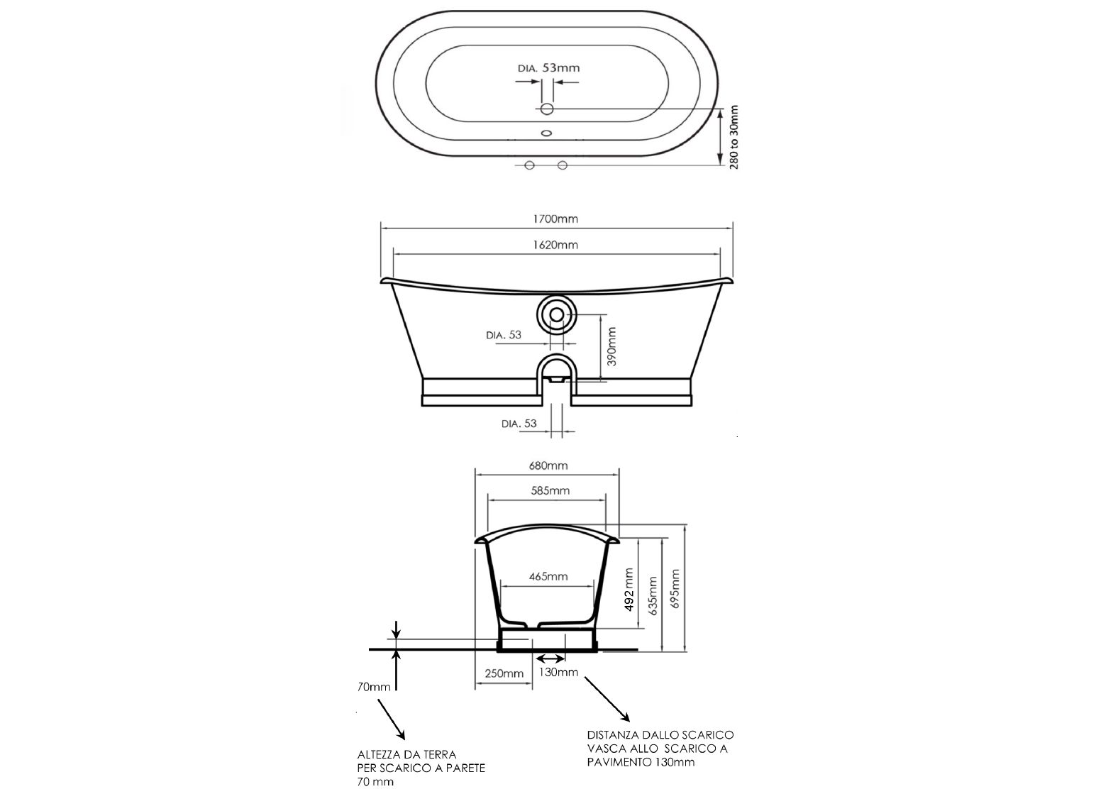 Чугунная ванна в центре комнаты Gaia Mobili Complements ARCH-00046813 - Вид №2