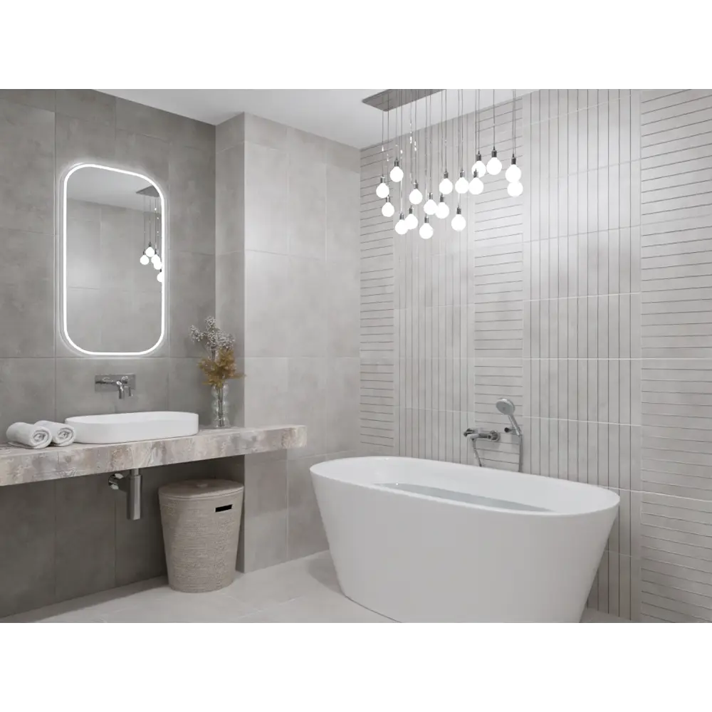 Плитка настенная Azori Cemento Shadow 31.5x63 см 1.59 м² матовая цвет темно-серый STLM-2039029 - Вид №6