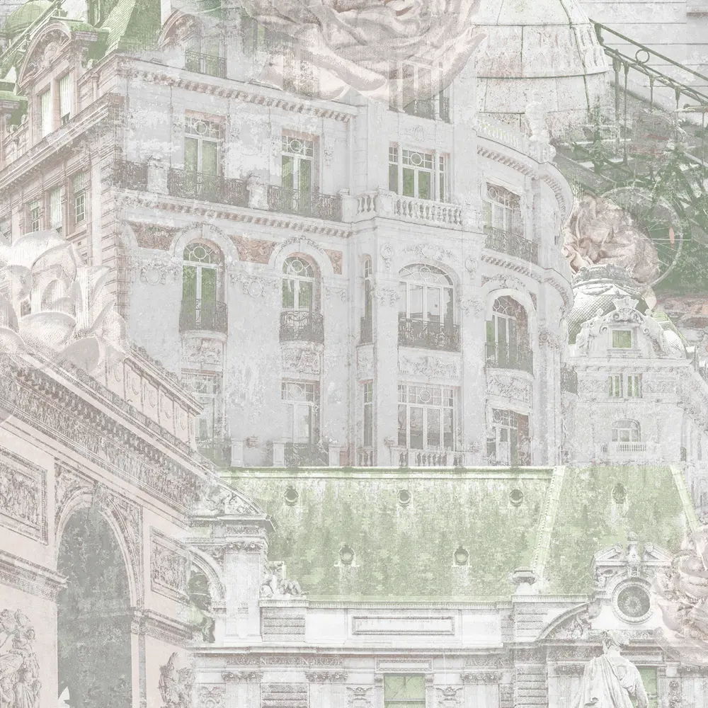 Обои флизелиновые Антураж Montmartre зелёные 1.06 м 168379-18 ANTURAGE STLM-2073461 - Вид №1