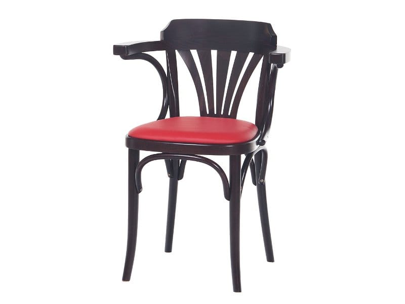 Деревянный стул с мягким сиденьем TON N° 24 ARCH-00091606 - Вид №1