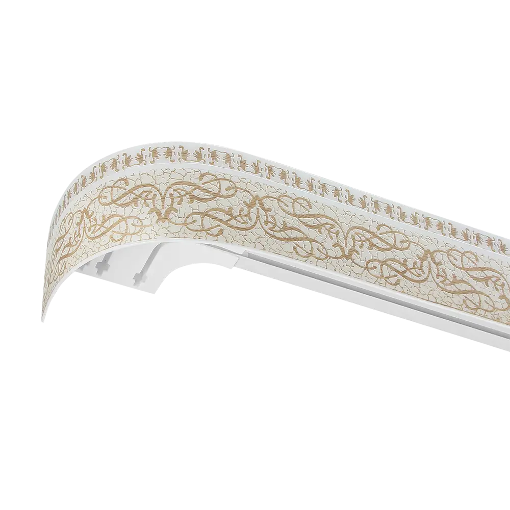 Карниз трехрядный Прима 300 см пластик цвет ваниль DOMLEGRAND STLM-2184258