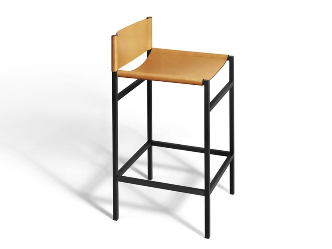 Высокий кожаный стул с подставкой для ног DE PADOVA Rea ARCH-00126772 - Вид №2