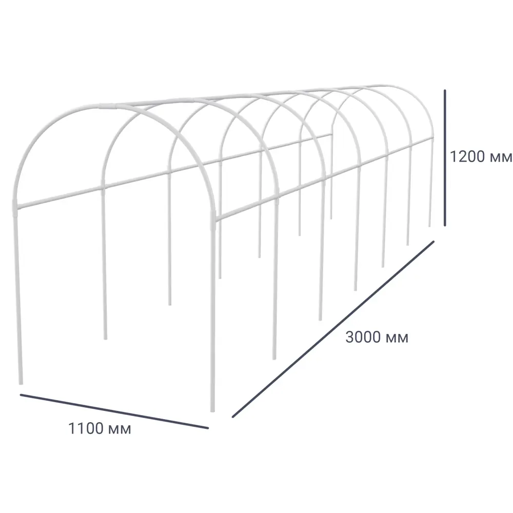 Каркас парника гофрокороб 1.1x3x1.2 м белый 83102496 STLM-2041820 GARDEN SHOW  - Вид №2