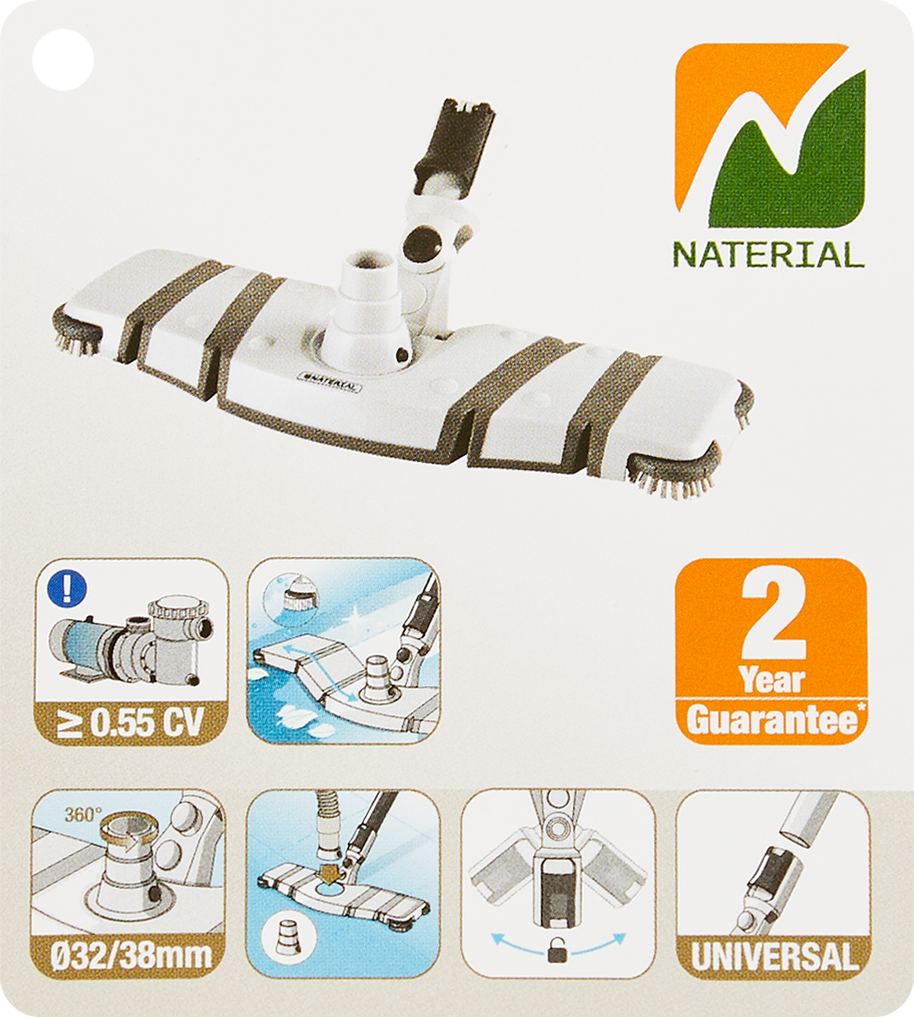 19309983 Щетка для бассейна вакуумная 20 см пластик STLM-0013444 NATERIAL  - Вид №9