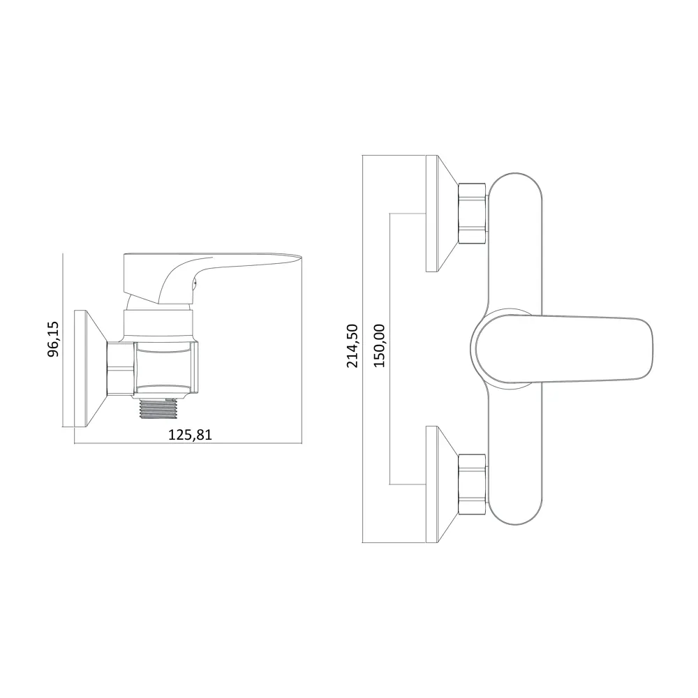 Смеситель для душа Damixa Willow хром однорычажный 89346508 STLM-1431378 - Вид №2
