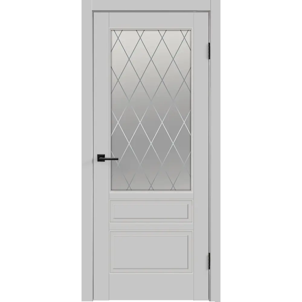 Дверь межкомнатная Сканди 3V остекленная эмаль цвет серый 80х200 см VELLDORIS STLM-2013328