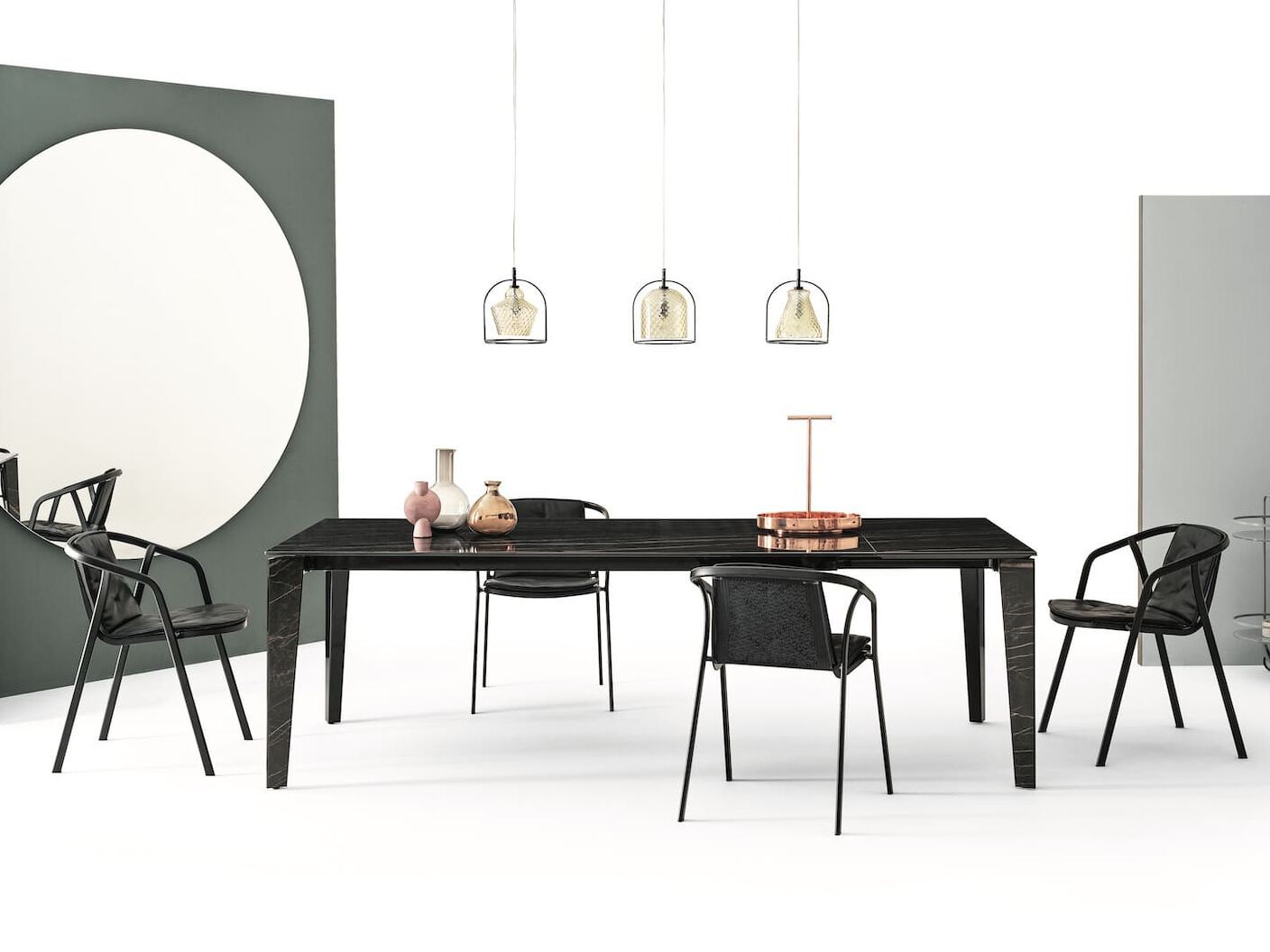 Прямоугольный выдвижной стол из стали и хрусталя Bontempi Casa SENSO ARCH-00081722 - Вид №7