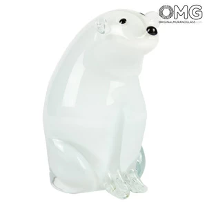 2859 ORIGINALMURANOGLASS Фигурка Полярного медведя - Original Murano Glass OMG 14 см