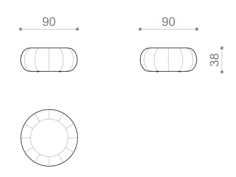 Круглый пуф из ткани Nube Italia SQUASH ARCH-00042384 - Вид №2