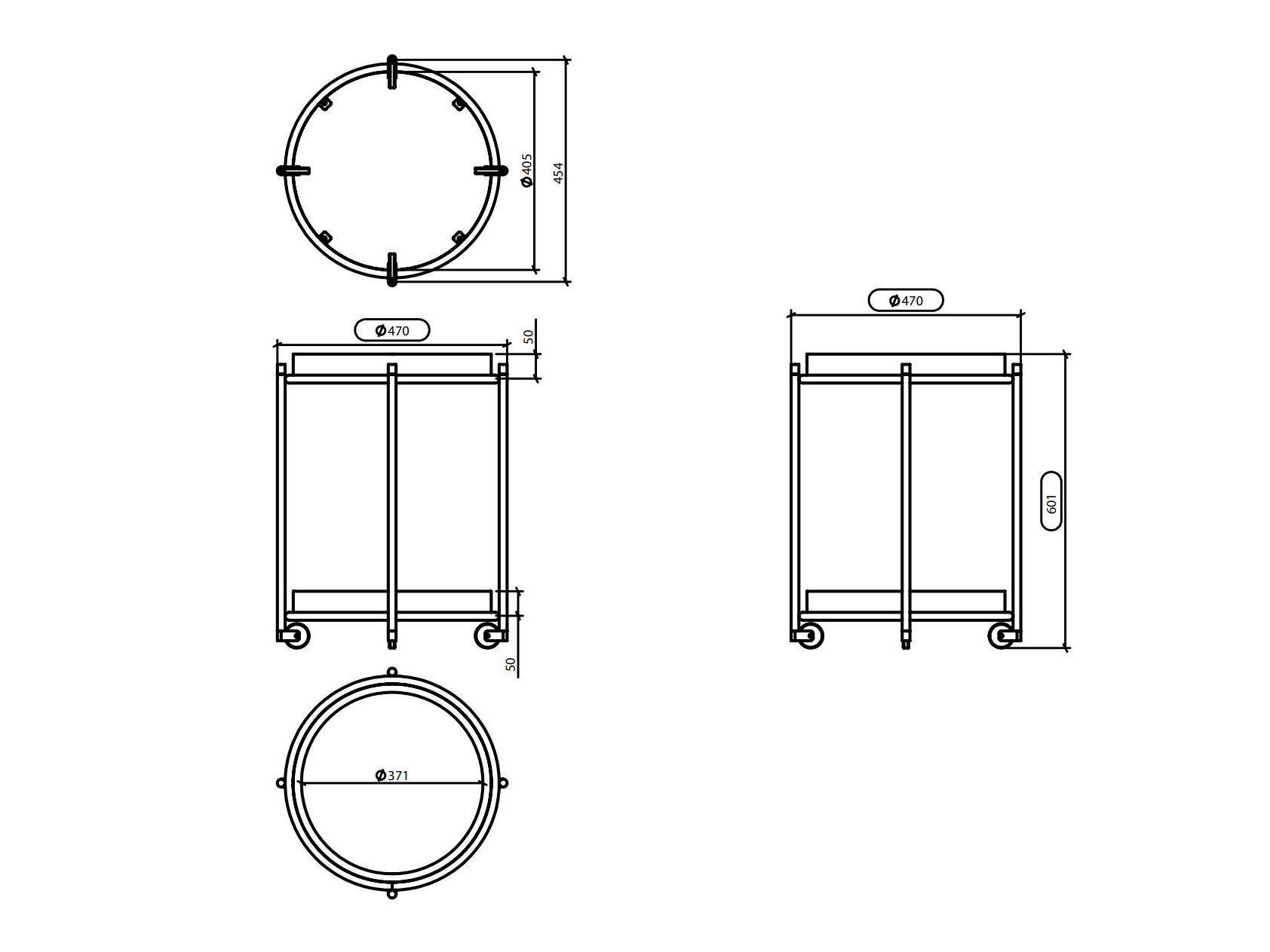 Деревянная и металлическая барная тележка Laskasas Crest ARCH-00131083 - Вид №5