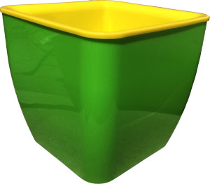 140-4 Горшок д. цветов Square couleurs 8л(4,3л) Зеленый/желт. Цветочная коллекция