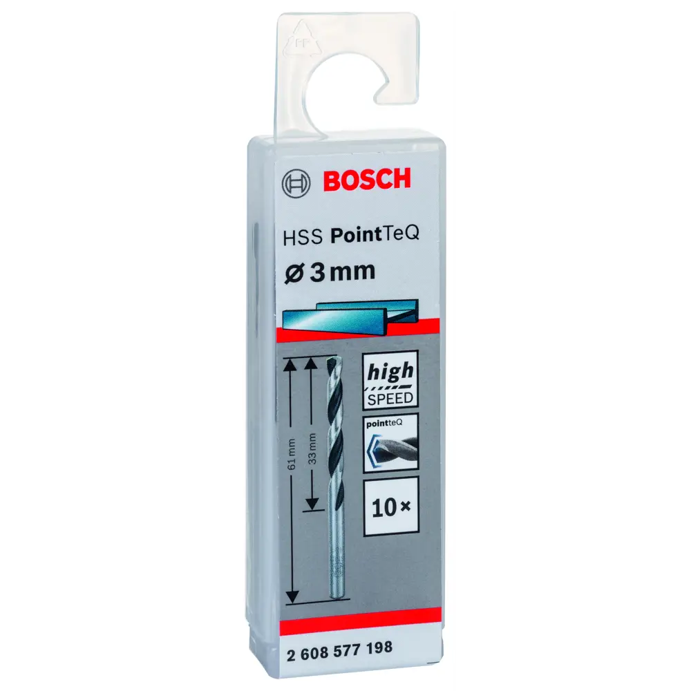 Набор свёрл по металлу Bosch PointTeQ 3x61 мм, 10 шт BOSCH PROFESSIONAL STLM-2081093