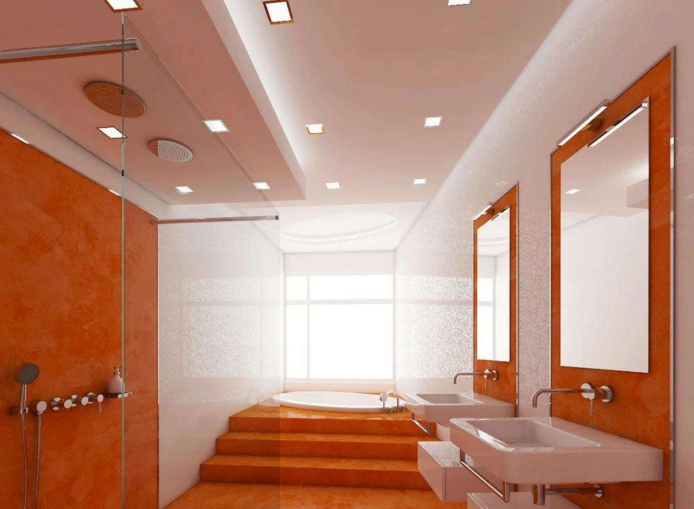 Потолок из гипсокартона в ванной на видео: фото и как сделать своими руками в комнате