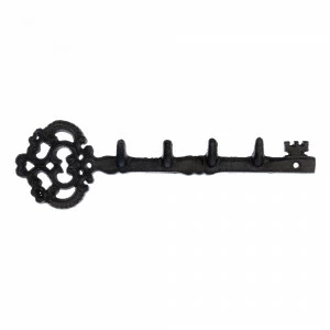 Вешалка-ключница настенная на 4 крючка черная 31,5 см Blumen Haus BLUMEN HAUS  00-3971627 Черный