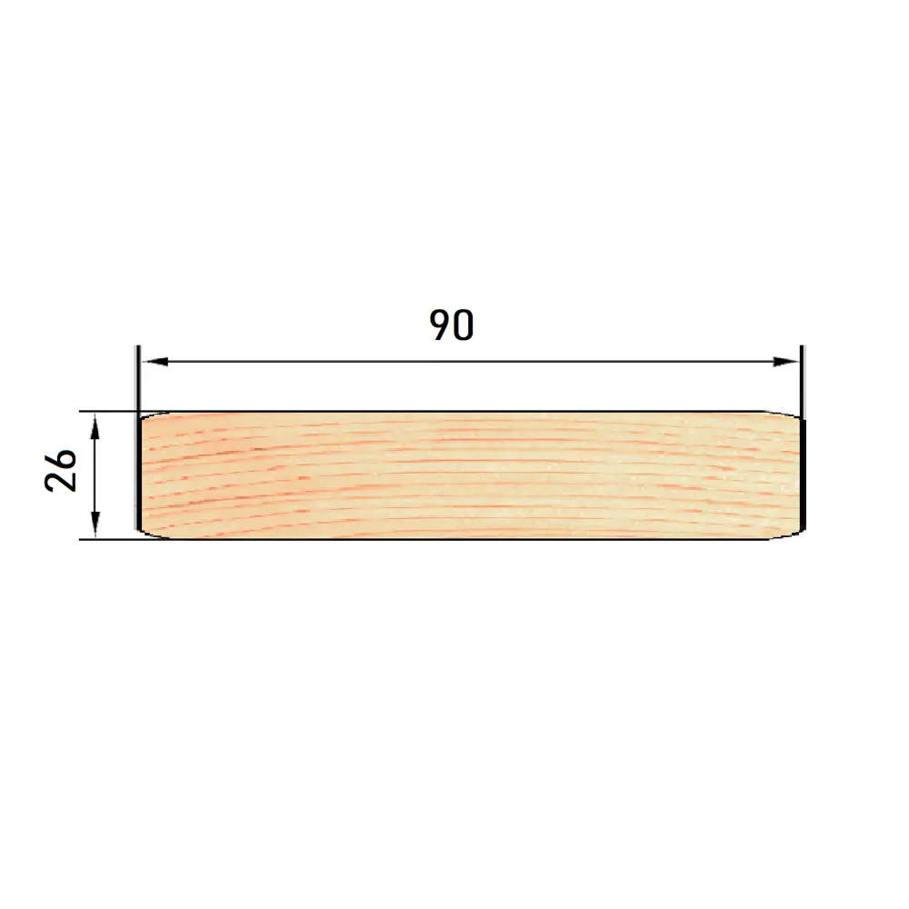 Полок 26x90x1200 мм Липа сорт AB прямой с фаской угла Santreyd STLM-2104818 - Вид №4