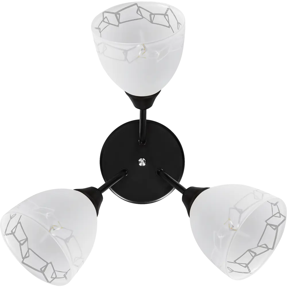 Люстра потолочная Вьюнок 3 лампы 10 м² цвет черный/белый РОССВЕТ STLM-2070813 - Вид №3