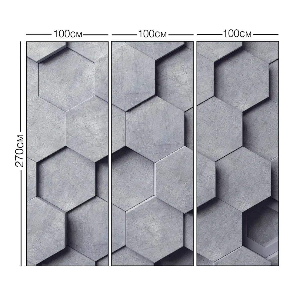 Фотообои Бетонная мозаика флизелиновые, 300x270 см, L13-263 FBRUSH 3D FLIZART STLM-2211420 - Вид №3