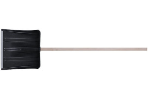 15729150 Пластиковая лопата для уборки снега с деревянным черенком 380х365х1320 мм 68113 КУРС