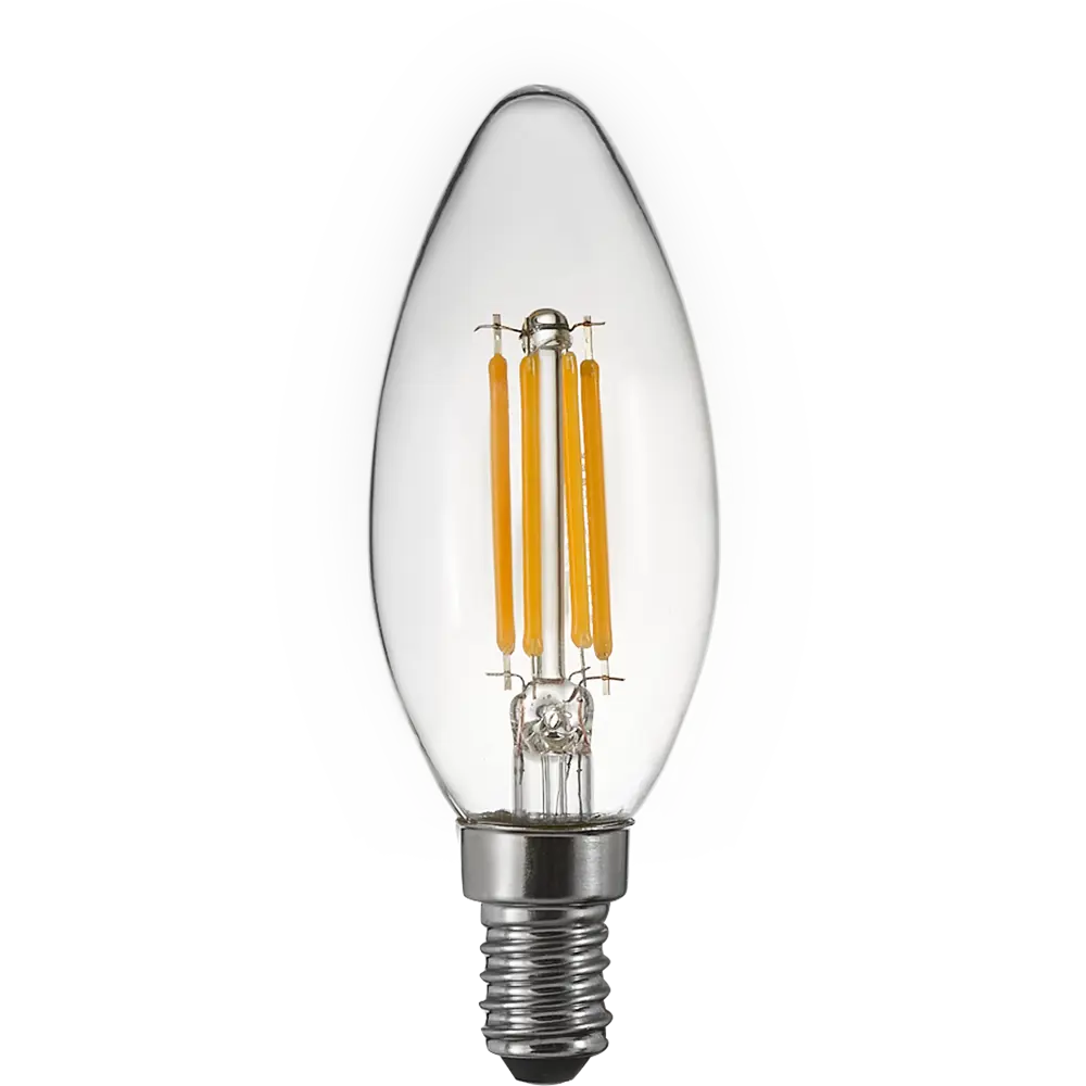Светодиодная лампа OSRAM E14 филаментная свеча 5Вт теплый свет 85306970 STLM-0914569 - Вид №1