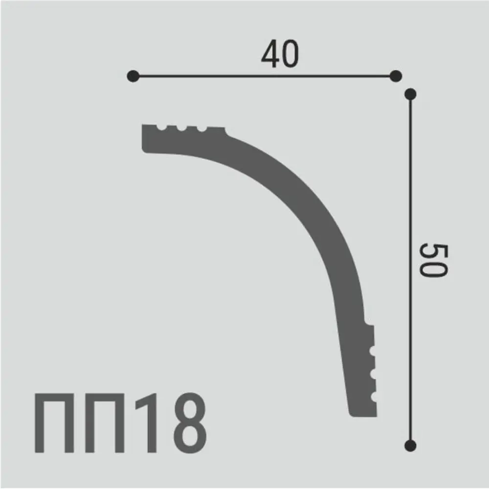 Плинтус Де-багет 00-00107971 на потолок полистирол белый 2000x40x40 мм