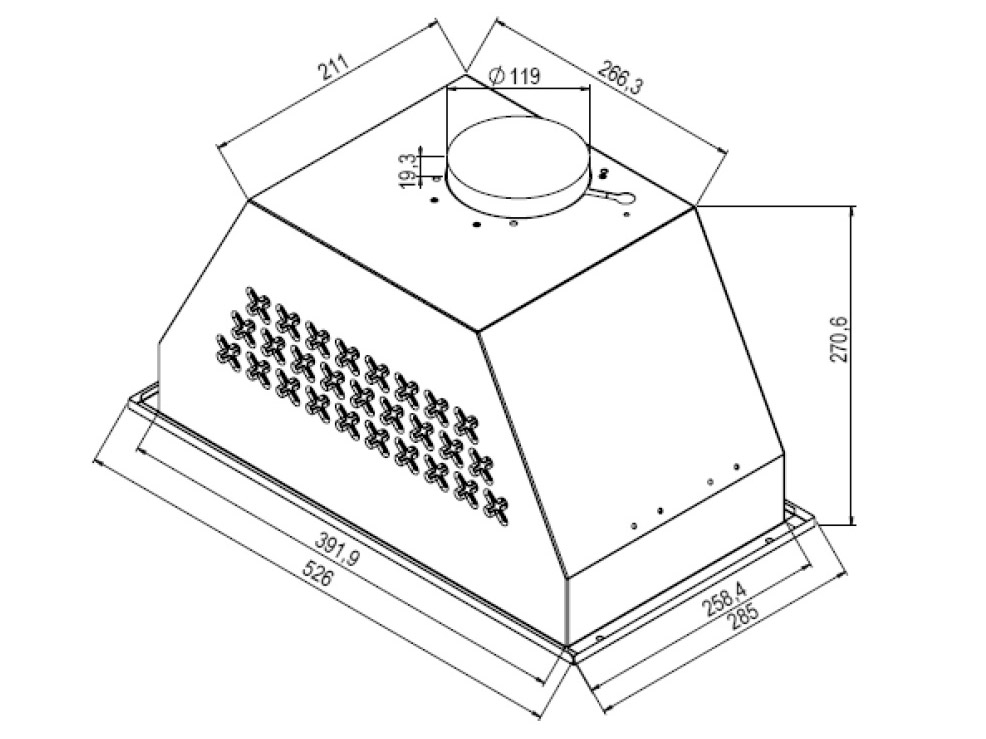 9008314 Вытяжка полновстраиваемая DeLonghi COSETTA 510 NB черный/черный STDN-0117705 - Вид №11