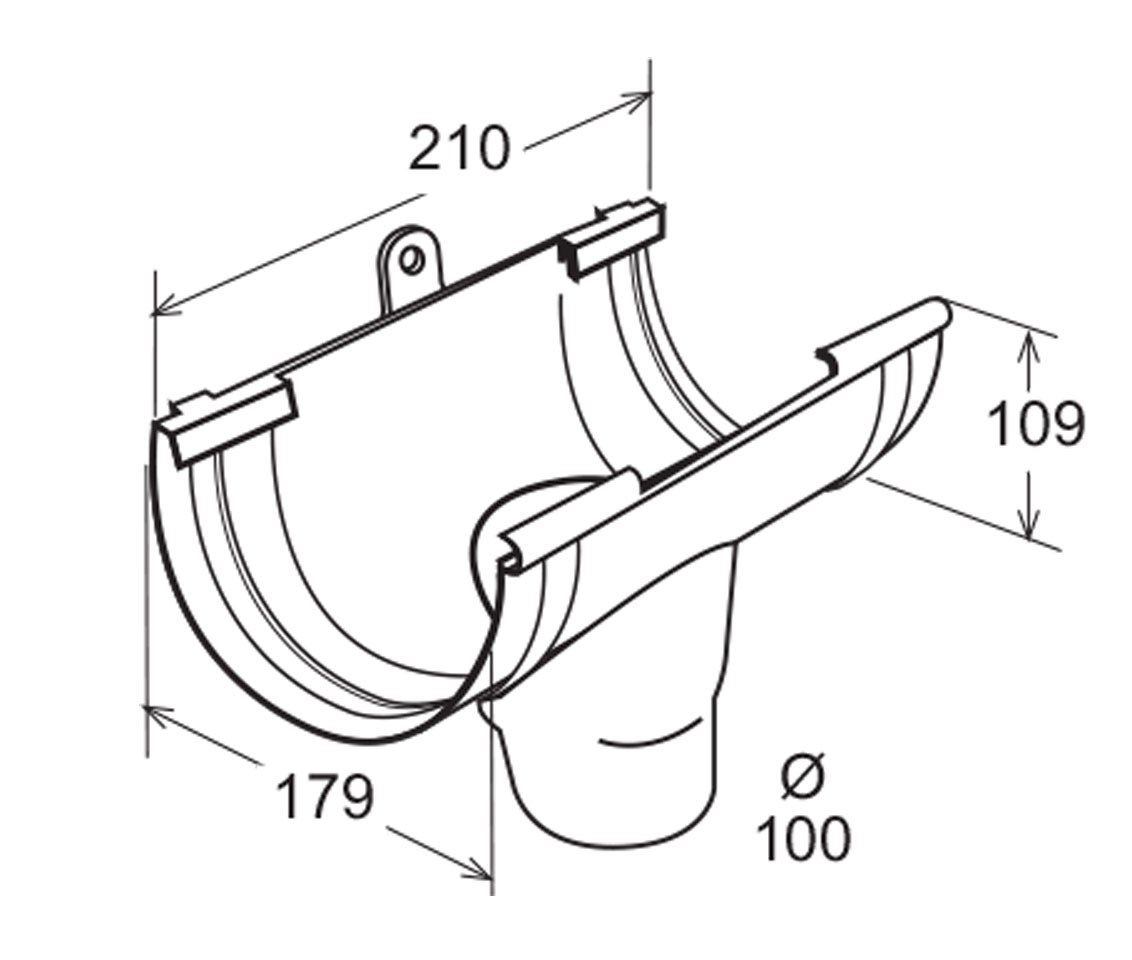 Соединение с эстетическим сливом для желоба Cupraelite 133 First Corporation First Plast ARCH-00033586 - Вид №2